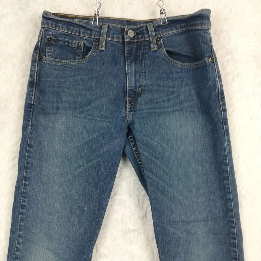 Levi's Mens Jeans 502 Taper Fit‎ Denim Blue Medium Wash Whiskering 31x32